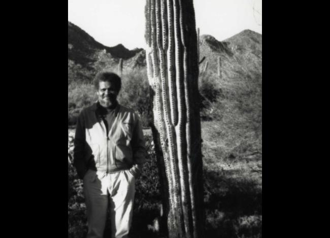 Ishmael Reed with saguaro cactus
